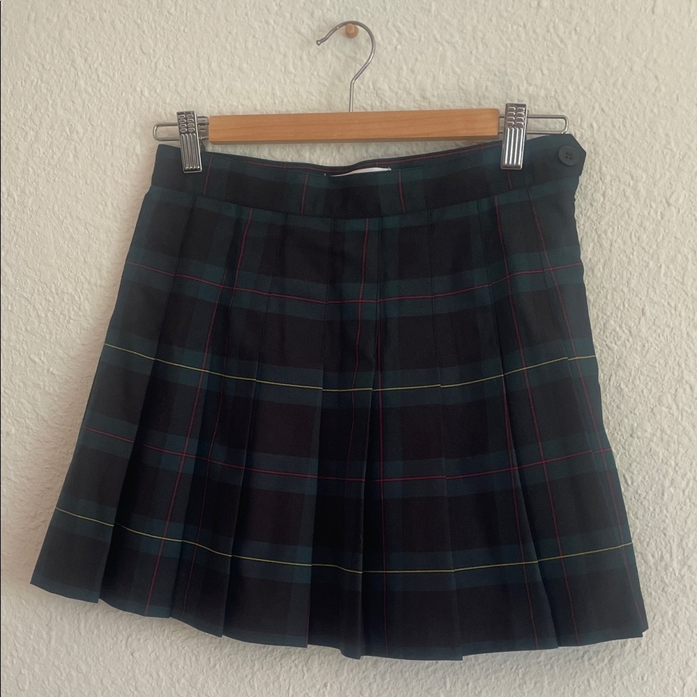 American Apparel Tartan Mini Skirt - Black and Green